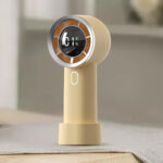 Techsuit - Handheld Fan (HX130) - Digital Display, Ultra Silent, 1200mAh - Yellow – Image 5