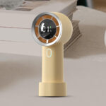Techsuit - Handheld Fan (HX130) - Digital Display, Ultra Silent, 1200mAh - Yellow – Image 4