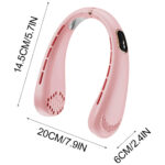 Techsuit - Neck Fan (H6) - Portable, USB, Rechargeable, Adjustable, Digital Display - Pink – Image 7