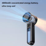 Techsuit - Premium Handheld Fan (F83) - Portable, Adjustable, Rechargeable, 4800mAh - Black – Image 3