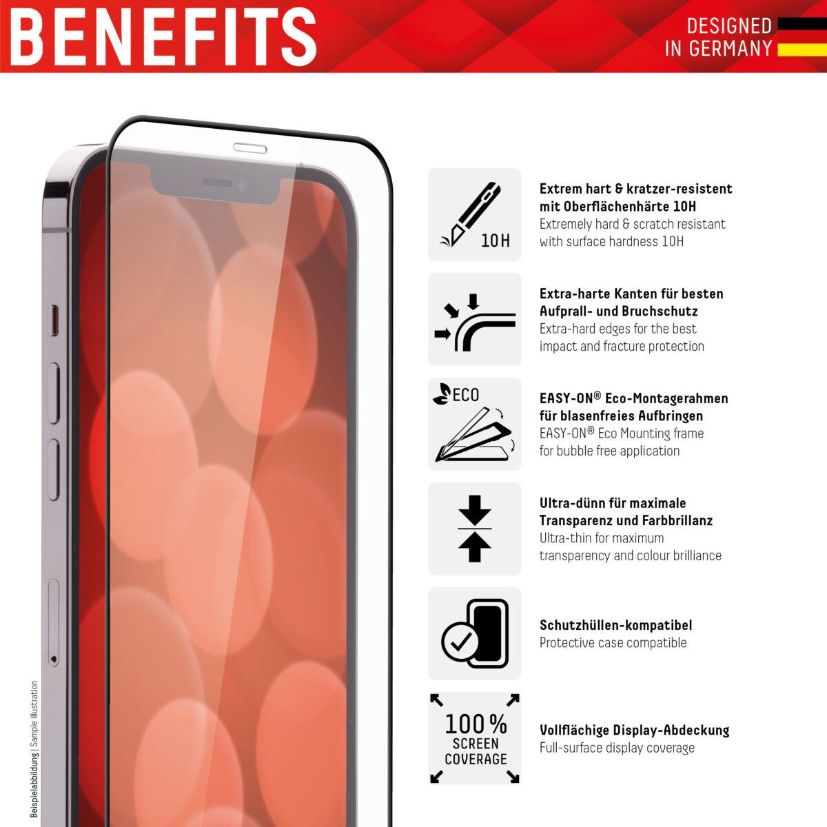 Displex - Premium Real Glass Full Cover - iPhone 12 Pro Max - Black – Image 3