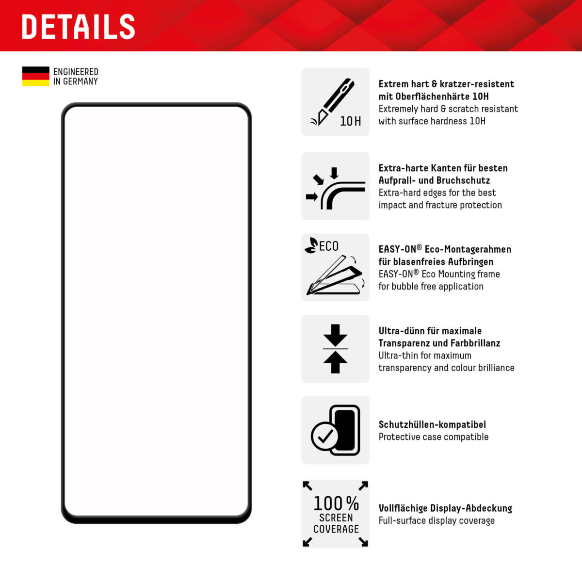 Displex - Premium Real Glass Full Cover - Samsung Galaxy A54 - Black – Image 3