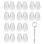 Techsuit - [Pack] Glasses Screwdriver with 10 Pairs of Silicone Nose Pads (ST1) - from Metal, 6 x 0.5cm - Silver