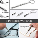 Techsuit - [Pack] Glasses Screwdriver with 10 Pairs of Silicone Nose Pads (ST1) - from Metal, 6 x 0.5cm - Silver – Image 5