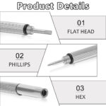 Techsuit - [Pack] Glasses Screwdriver with 10 Pairs of Silicone Nose Pads (ST1) - from Metal, 6 x 0.5cm - Silver – Image 6