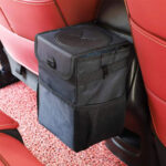Techsuit - Car Organizer (CO-T3) - Foldable Auto Car Trash with Pockets Storage - Black – Image 2