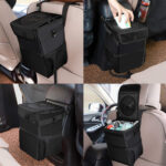 Techsuit - Car Organizer (CO-T3) - Foldable Auto Car Trash with Pockets Storage - Black – Image 4
