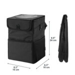 Techsuit - Car Organizer (CO-T3) - Foldable Auto Car Trash with Pockets Storage - Black – Image 7