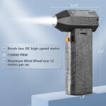 Techsuit - Mini Super Jet Fan (YY01) - Turbo Fan and Hammer, with 3 Adjustable Speeds, 120W, 8000mAh, 130000RPM - Black – Image 2