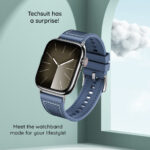 Techsuit - Watchband 32mm (W051) - Apple Watch 1/2/3/4/5/6/7/8/9/10/SE/SE 2 (38/40/41/42mm) - Dark Blue – Image 4