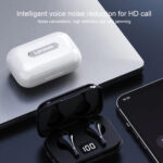 Lenovo - Wireless Earbuds (LP3) - Bluetooth 5.0, LED Display, IPX5 Waterproof - Black – Image 4
