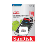 SanDisk - Memory Card Ultra (SDSQUNR-032G-GN3MN) - Android MicroSDHC, 32GB, Class 10/UHS-1 U1 - White / Gray – Image 3