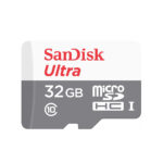 SanDisk - Memory Card Ultra (SDSQUNR-032G-GN3MN) - Android MicroSDHC, 32GB, Class 10/UHS-1 U1 - White / Gray