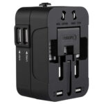 Techsuit - Travel Adapter (HHT202) - 2 x USB, EU, UK, AUS, US - Black – Image 2