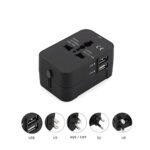 Techsuit - Travel Adapter (HHT202) - 2 x USB, EU, UK, AUS, US - Black – Image 3
