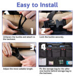 Techsuit - Car Trunk Organizer (OCS-02) with 2 Cup Holders, 3 Pockets and 4 Net Holders  - Black – Image 5