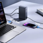 Baseus - Docking Station Union Joy Pro (WKSP090113) - 17-Port Four-Screen Multifunctional Hub, Type C, HDMI, USB, 8K - Gray – Image 3