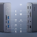 Baseus - Docking Station Union Joy Pro (WKSP090113) - 17-Port Four-Screen Multifunctional Hub, Type C, HDMI, USB, 8K - Gray – Image 7