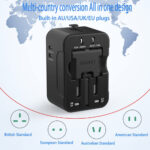 Techsuit - Travel Adapter (HHT202-2C) - 2 x USB-C, EU, UK, AUS, US - Black – Image 2