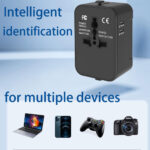 Techsuit - Travel Adapter (HHT202-2C) - 2 x USB-C, EU, UK, AUS, US - Black – Image 5
