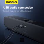 Baseus - Wireless Speaker AeQur DS10 (A20054402111-01) - Mini Soundbar, Bluetooth 5.3, Type-C, Jack, 10W + 10W - Black – Image 3