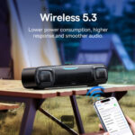 Baseus - Wireless Speaker AeQur DS10 (A20054402111-01) - Mini Soundbar, Bluetooth 5.3, Type-C, Jack, 10W + 10W - Black – Image 6