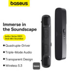 Baseus - Wireless Speaker AeQur DS10 (A20054402111-01) - Mini Soundbar, Bluetooth 5.3, Type-C, Jack, 10W + 10W - Black – Image 2