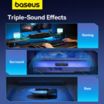 Baseus - Wireless Speaker AeQur DS10 (A20054402111-01) - Mini Soundbar, Bluetooth 5.3, Type-C, Jack, 10W + 10W - Black – Image 7