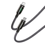 Yesido - Data Cable (CA86) - Lightning to Type-C, 20W, 5A, Digital Display, 1.2m - Black – Image 3