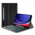 Techsuit - CozyTab Case (with Pencil Holder/RGB Wireless Magnetic Keyboard) - Samsung Galaxy Tab S9 Ultra / S10 Ultra - Black
