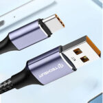 Techsuit - Data Cable (UCB320-Z) - USB to Type-C, Super Fast Charging, 100W, 480Mbps, 6A, Nylon, Aluminum Alloy, 1m - Black – Image 5