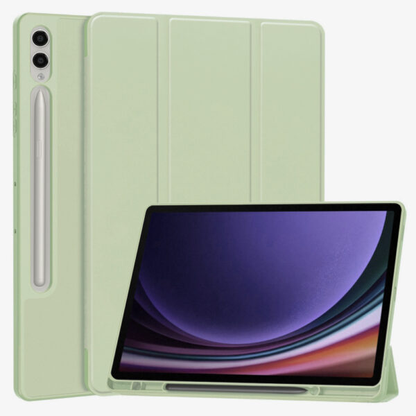 Techsuit - Flex Trifold (with Pencil Holder) - Samsung Galaxy Tab S9 Plus / S10 Plus / S9 FE Plus / S10 FE Plus - Matcha Green