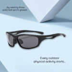 Techsuit - Bike Glasses (9309) - for Cycling and Sport Outdoor Activities, Polarized, PC Frame, Unisex - Black / Gray – Image 5