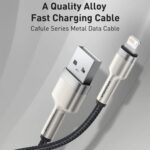 Baseus - Data Cable Cafule Series Metal (CALJK-B06) - USB to Lightning 2.4A, 2m - Green – Image 5