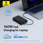Baseus - Power Bank Adaman (P10021508113-00) - USB, 2x Type-C, 24000mAh, 140W, for iPhone 13, 14,15, MacBook and Dell - Black – Image 2