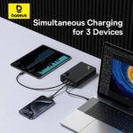 Baseus - Power Bank Adaman (P10021508113-00) - USB, 2x Type-C, 24000mAh, 140W, for iPhone 13, 14,15, MacBook and Dell - Black – Image 3