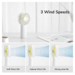 JisuLife - Premium Mini Hand Fan Life3 (F2B) - Portable, Ultra-Silent, Type-C, 3 Speeds, 4000mAh - White – Image 3