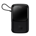 Baseus - Power Bank Qpow Pro (PPQD020001) - 2x Lightning, Type-C, USB, 20W, 10000mAh, Cable Type-C, 3A - Black – Image 3
