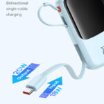 Baseus - Power Bank Qpow Pro+ (P10067101313-00) - Lightning, 2x Type-C, USB, 22.5W, 10000mAh, Cable Type-C - Blue – Image 5