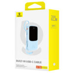 Baseus - Power Bank Qpow Pro+ (P10067101313-00) - Lightning, 2x Type-C, USB, 22.5W, 10000mAh, Cable Type-C - Blue – Image 7