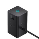 Baseus - Wall Charger PowerCombo Digital PowerStrip (PSLR000101) - 3xAC, USB, Type-C with Type-C Cable, 65W, US Plug - Black – Image 4