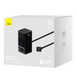 Baseus - Wall Charger PowerCombo Digital PowerStrip (PSLR000101) - 3xAC, USB, Type-C with Type-C Cable, 65W, US Plug - Black – Image 7