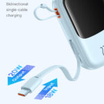Baseus - Power Bank Qpow Pro+ (P10067103313-00) - Lightning, 2x Type-C, USB, 22.5W, 20000mAh, Cable Type-C - Blue – Image 5