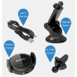 Yesido - Car Holder with Wireless Charging (C77) - Extendable Arm for Dashboard, Windshield, Air Vent, 15W - Black – Image 5