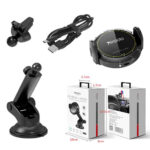 Yesido - Car Holder with Wireless Charging (C77) - Extendable Arm for Dashboard, Windshield, Air Vent, 15W - Black – Image 7