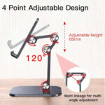Yesido - Desk Holder (C104) - Silicone Pad, Adjustable Arm, Folding Feature, for Phone, Tablet - Black – Image 3