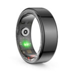 Techsuit - Smart Ring (R02) - Unisex, Pulse/Sleep/Fitness Monitor, Oxygen Saturation, QRing, Size 59.37mm - Black
