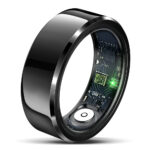 Techsuit - Premium Smart Ring (R6) - Heart Rate/Sleep/Fitness/Stress Monitor, Weight Management, IP68, Size 59.37mm - Black