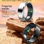 Techsuit - Premium Smart Ring (R6) - Heart Rate/Sleep/Fitness/Stress Monitor, Weight Management, IP68, Size 59.37mm - Black – Image 3