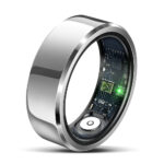 Techsuit - Premium Smart Ring (R6) - Heart Rate/Sleep/Fitness/Stress Monitor, Weight Management, IP68, Size 64.7mm - Silver